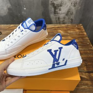 Replica Louis Vuitton Charlie Sneakers In White Leather With Black Detail