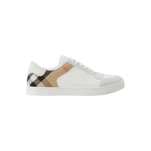 Burberry Leather, Suede and House Check Cotton Sneakers - BS12