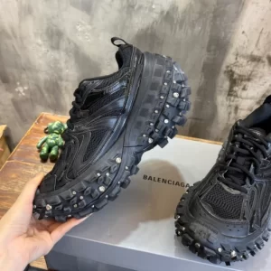 Balenciaga Bouncer Screw Sneaker In Black Mesh and Nylon - GS37