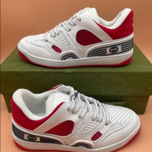 Gucci Basket Sneakers in Red and White - CS56