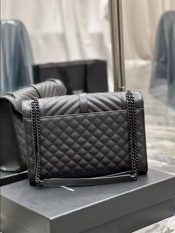 Saint Laurent Envelope Large in Quilted Grain de Poudre Embossed Leather Bag - YSL41