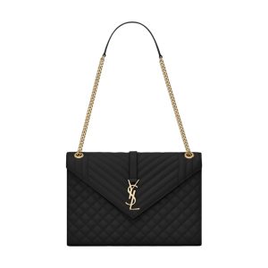 Saint Laurent Envelope Large in Quilted Grain de Poudre Embossed Leather Bag - YSL42