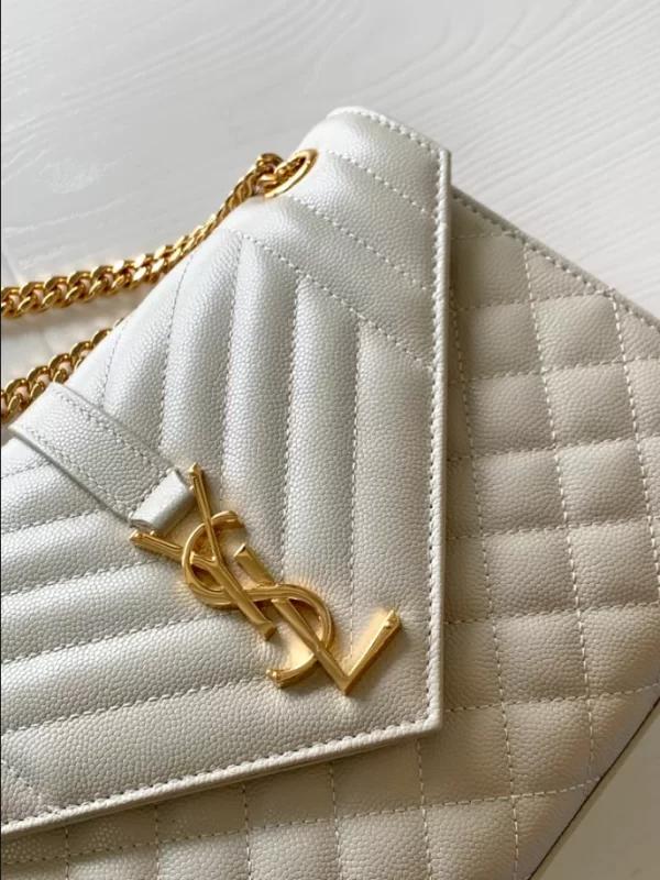 Saint Laurent Medium Envelope in Matelassé Lambskin Bag - YSL31