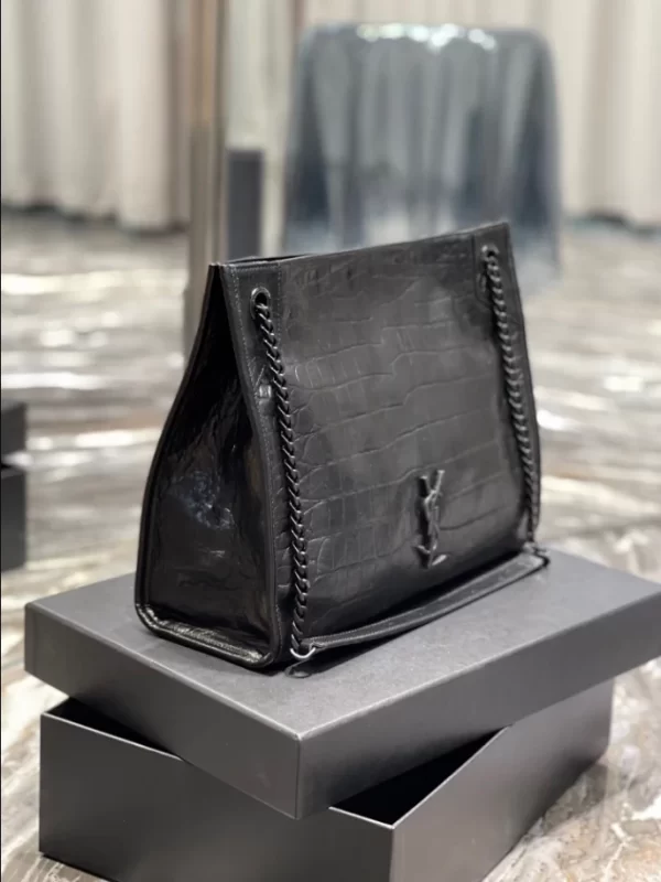 Saint Laurent Niki Medium Shopping Bag in Crocodile-Embossed Leather - YST15