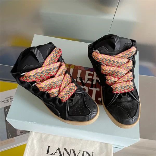 Lanvin Leather Curb Sneaker in Black - LV06