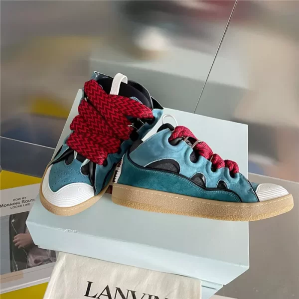 Lanvin Leather Curb Sneaker in Blue - LV18