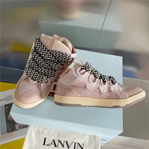 Lanvin Leather Curb Sneaker in Light Pink - LV04