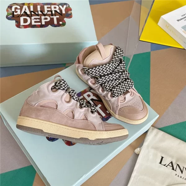 Lanvin Leather Curb Sneaker in Light Pink - LV04