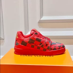 Louis Vuitton Trainer Sneakers In Red - LS102