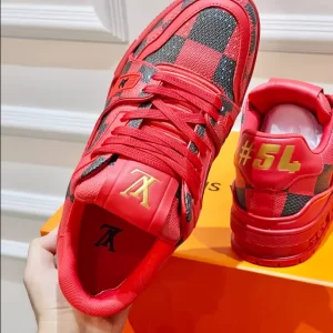 Louis Vuitton Trainer Sneakers In Red - LS102