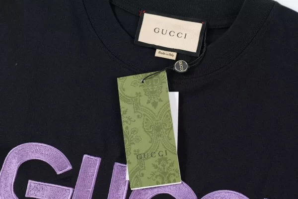 Cotton Jersey T-Shirt With Gucci Print - GT40