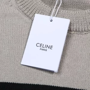 Celine Striped Triomphe Crew Neck Sweater In Wool - HC01