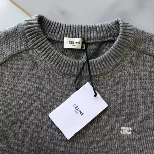 Celine Triomphe Crew Neck Sweater In Wool and Cashmere - HC08