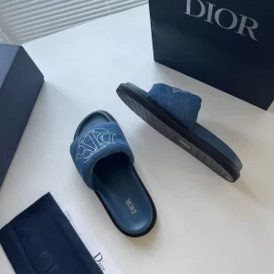 Dior Aqua Sandal Blue Quilted Denim - SD13