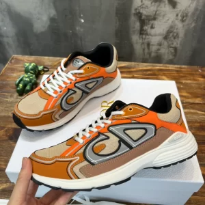 Dior B30 Sneaker Cream Mesh and Orange Technical Fabric - DS83