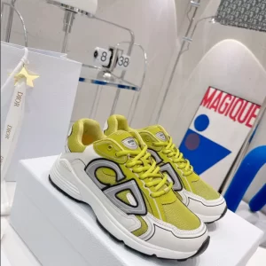 Dior B30 Sneaker Light Yellow Mesh and Technical Fabric - DS85