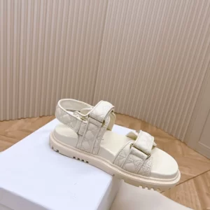 Dioract Sandal White Cannage Calfskin - SD03