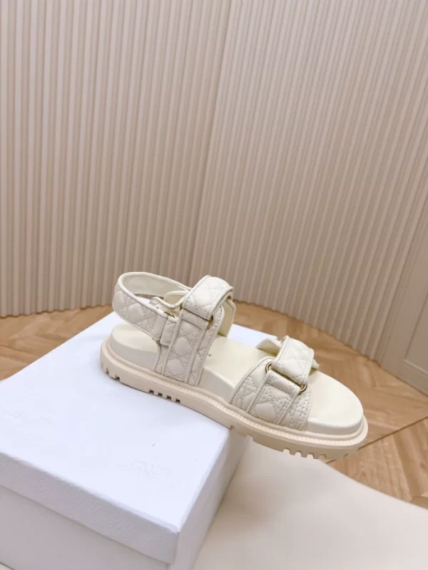 Dioract Sandal White Cannage Calfskin - SD03