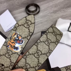 Gucci Tiger Print GG Supreme Belt - GB15