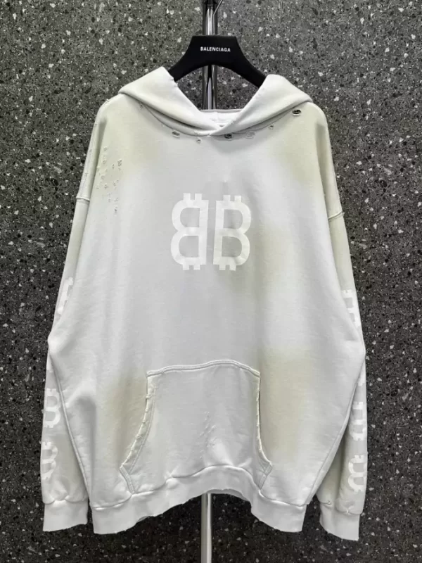 Balenciaga Crypto Hoodie Medium Fit in White - HB08