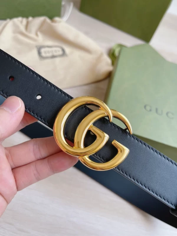 Gucci Marmont Leather Belt With Shiny Buckle - GB21