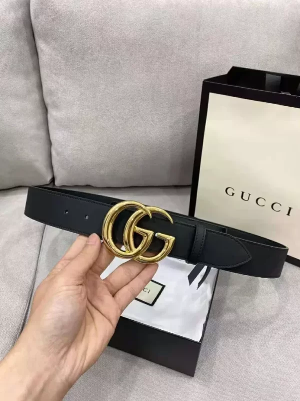 Gucci Marmont Leather Belt With Shiny Buckle - GB24