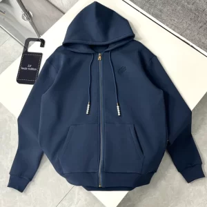 LV Embroidered Jersey Zip Through Hoodie - HL48