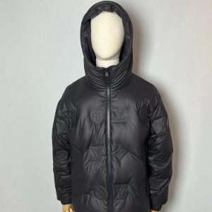 Louis Vuitton Monogram Leather Hooded Down Jacket - LK34