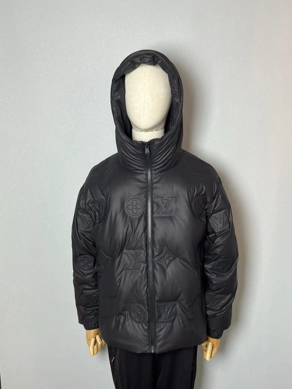 Louis Vuitton Monogram Leather Hooded Down Jacket - LK34