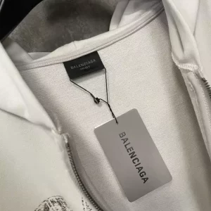 Balenciaga Champs-elysées Zip-up Hoodie Regular Fit in White - HB30