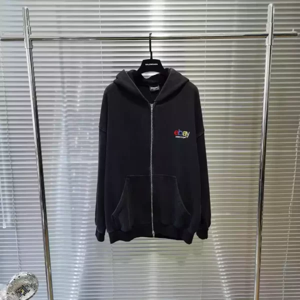 Balenciaga Ebay Zip-up Hoodie Regular Fit in Black - HB31