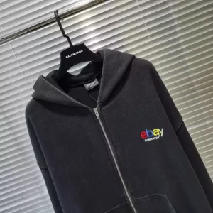 Balenciaga Ebay Zip-up Hoodie Regular Fit in Black - HB31