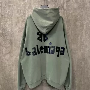 Balenciaga New Tape Type Ripped Pocket Hoodie Large Fit - HB23