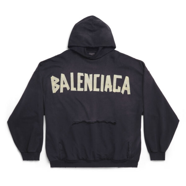 Balenciaga New Tape Type Ripped Pocket Hoodie Oversized - HB24