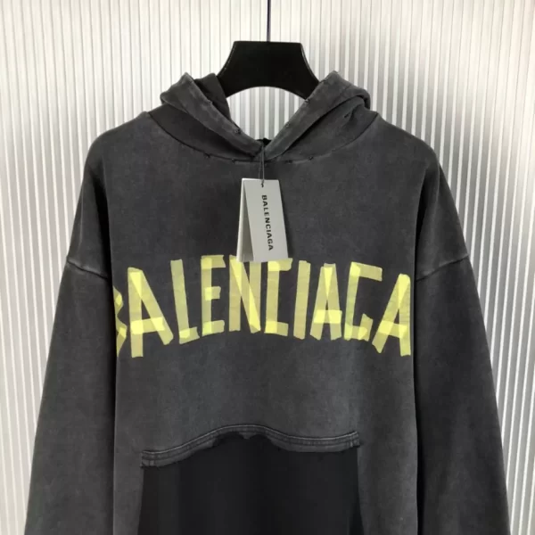 Balenciaga New Tape Type Ripped Pocket Hoodie Oversized - HB24