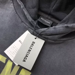 Balenciaga New Tape Type Ripped Pocket Hoodie Oversized - HB24