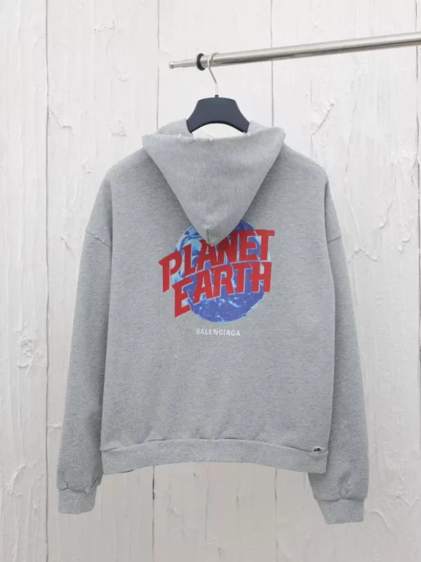 Balenciaga Planet Earth Zip-Up Hoodie Regular Fit - HB32