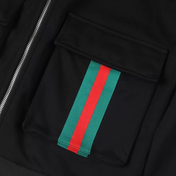 Gucci Cotton Jersey Hooded Jacket With Web