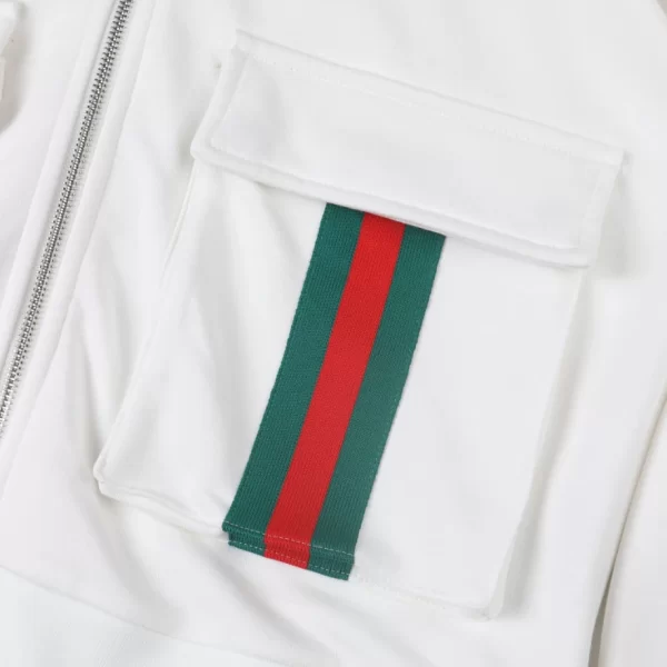 Gucci Cotton Jersey Hooded Jacket With Web