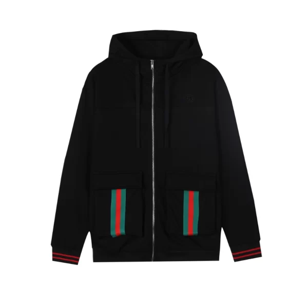 Gucci Cotton Jersey Hooded Jacket With Web