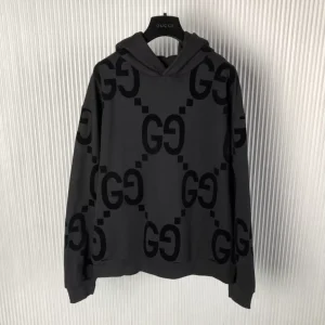 Gucci GG Flocked Print Cotton Fleece Sweatshirt - HG44