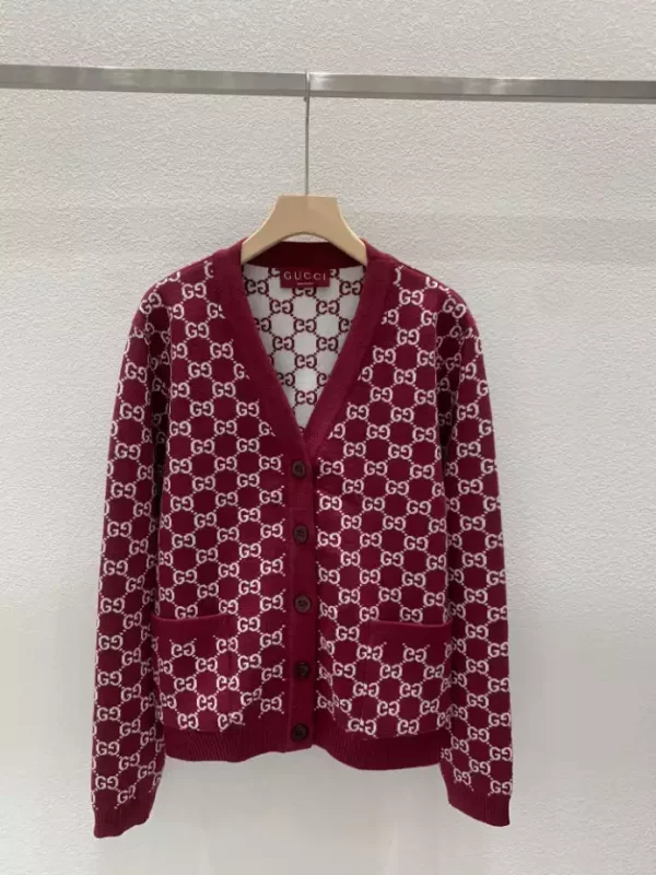 Gucci Reversible GG Wool Jacquard Cardigan