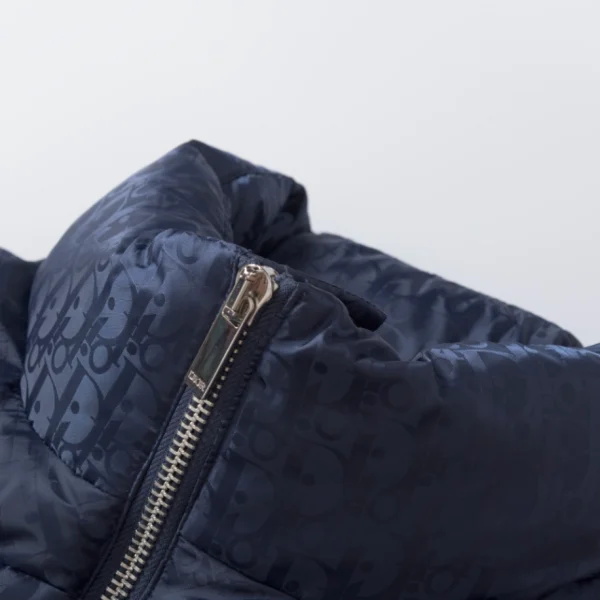 Dior Oblique Down Jacket Navy Blue Technical Jacquard