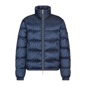 Dior Oblique Down Jacket Navy Blue Technical Jacquard