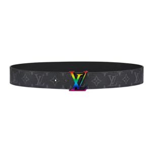 Louis Vuitton Initiales Cintura Reversibile Monogram Eclipse Taiga 40MM Arcobaleno - LB81