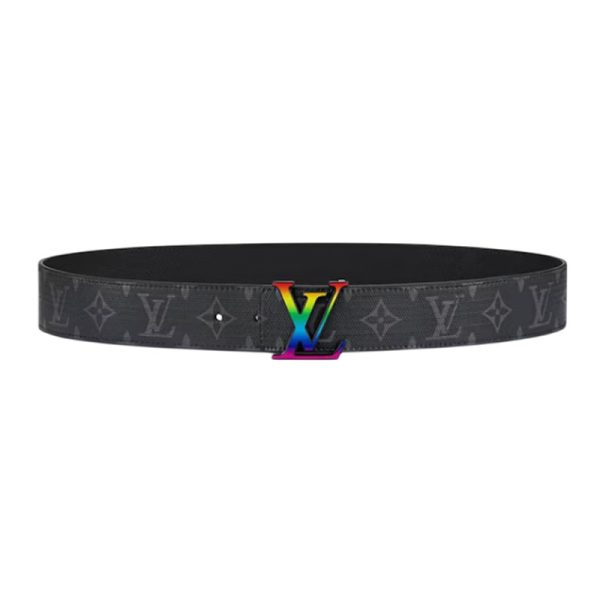 Louis Vuitton Initiales Cintura Reversibile Monogram Eclipse Taiga 40MM Arcobaleno - LB81