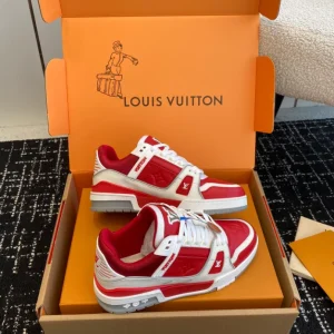 Louis Vuitton Trainer Sneaker In Sari Red - LS234