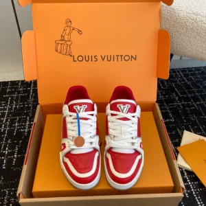 Louis Vuitton Trainer Sneaker In Sari Red - LS234