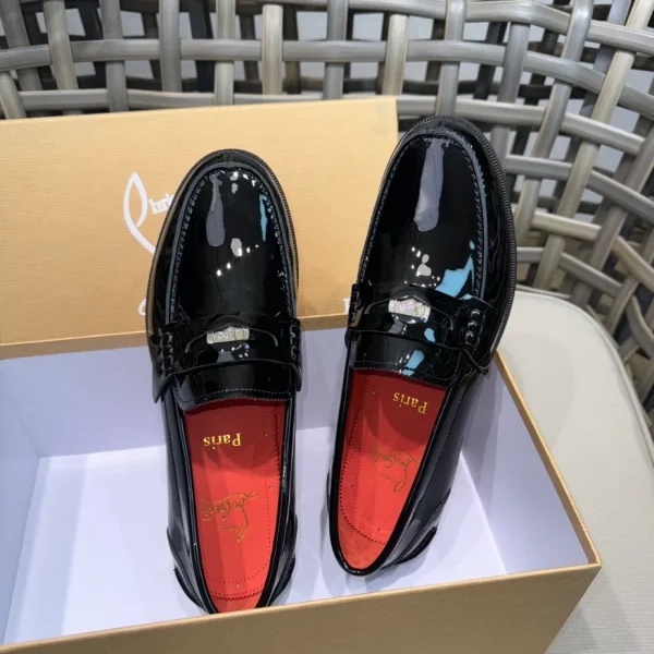 Christian Louboutin Penny Flat Black Patent Loafers - CL11