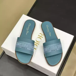 Dior Dway Slide Calfskin and Embroidered Cotton - SD27